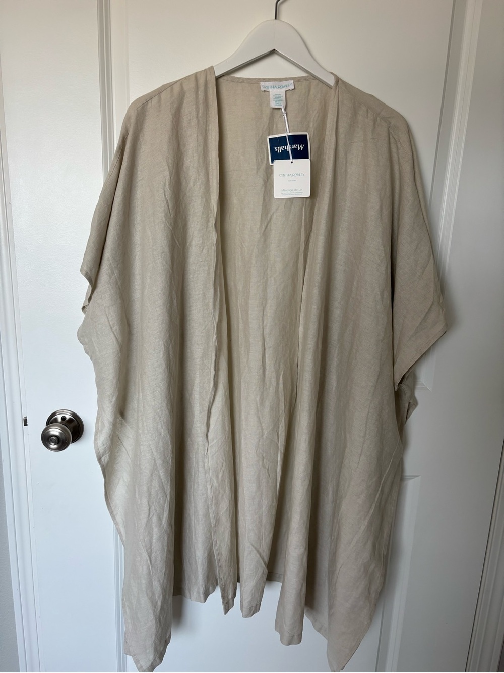 Cynthia Rowley Beige Open-Front Draped Kimono